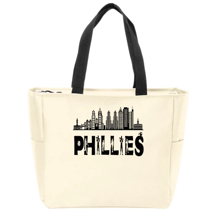 Funny Vintage Philly Baseball Lovers Baseball Fans Zip Tote Bag