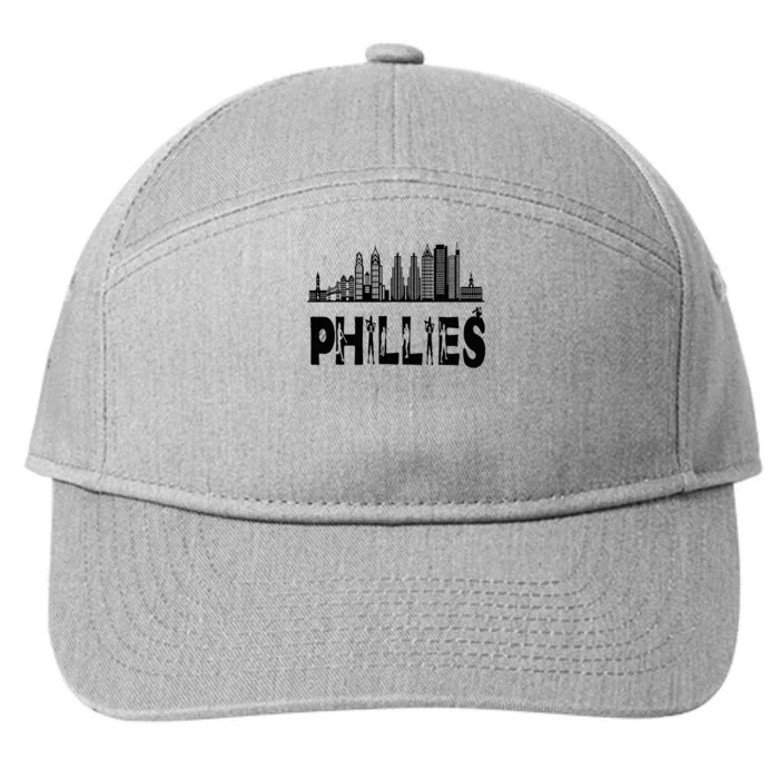 Funny Vintage Philly Baseball Lovers Baseball Fans 7-Panel Snapback Hat