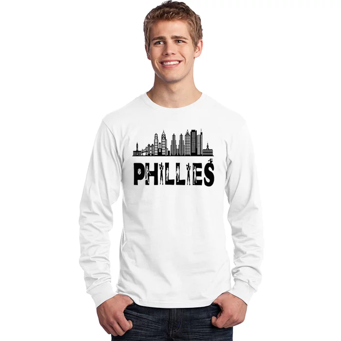 Funny Vintage Philly Baseball Lovers Baseball Fans Long Sleeve Shirt