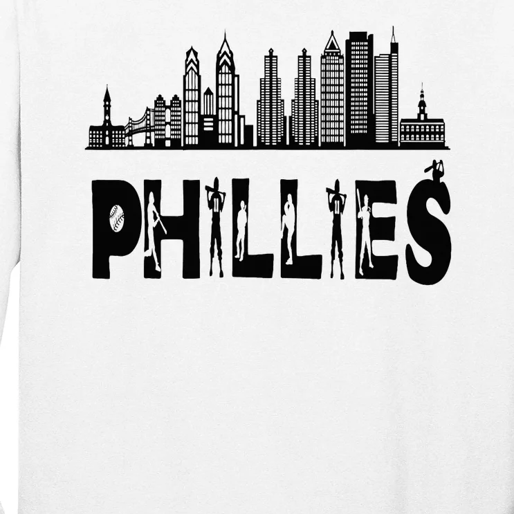 Funny Vintage Philly Baseball Lovers Baseball Fans Long Sleeve Shirt