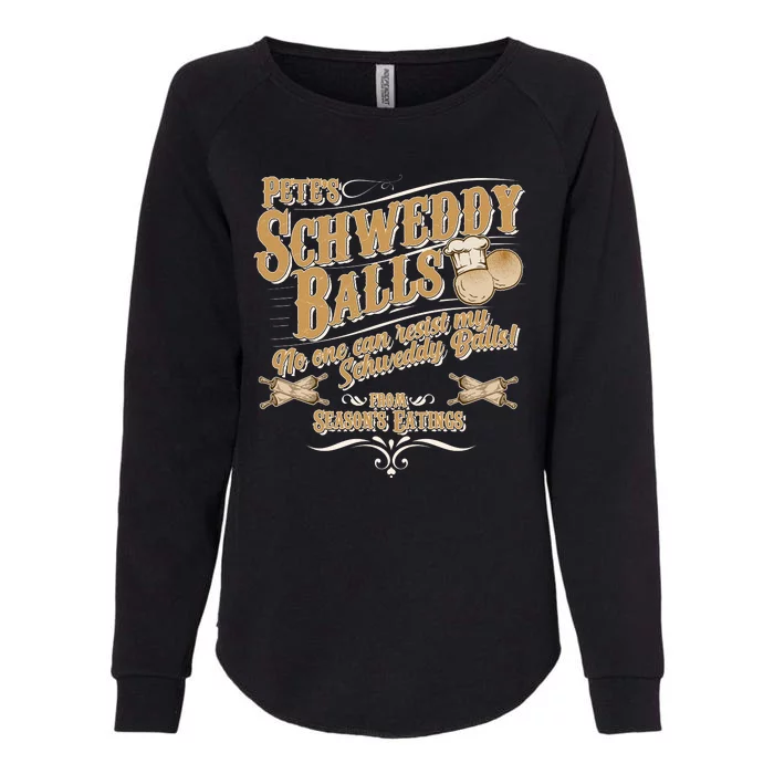 Funny Vintage Pete's Schweddy Balls Womens California Wash Sweatshirt