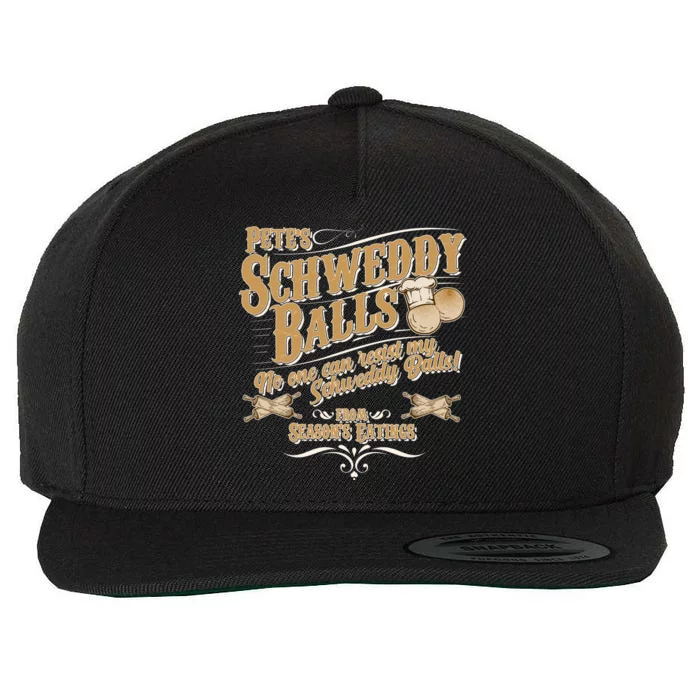 Funny Vintage Pete's Schweddy Balls Wool Snapback Cap