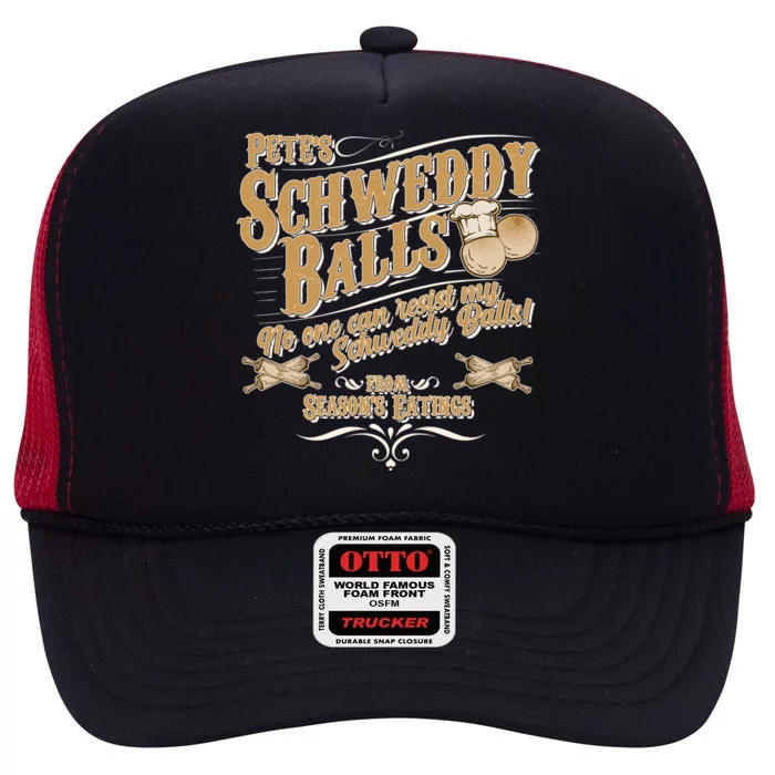 Funny Vintage Pete's Schweddy Balls High Crown Mesh Trucker Hat