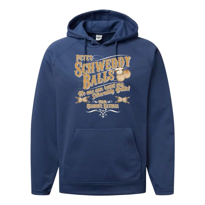 Funny Vintage Pete's Schweddy Balls Performance Fleece Hoodie