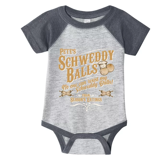 Funny Vintage Pete's Schweddy Balls Infant Baby Jersey Bodysuit