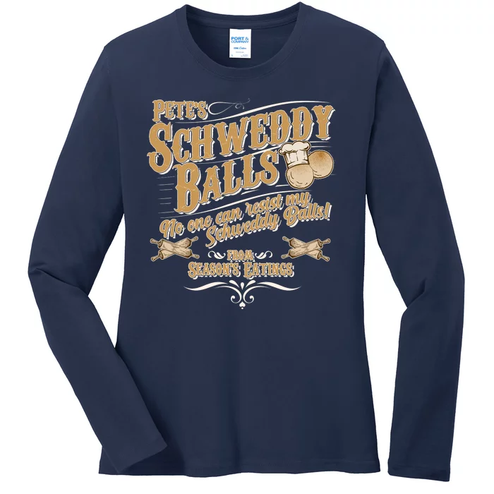 Funny Vintage Pete's Schweddy Balls Ladies Long Sleeve Shirt