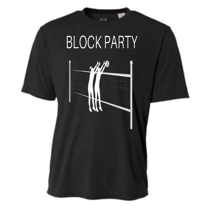 Funny Volleyball Players Block Party Cooling Performance Crew T-Shirt