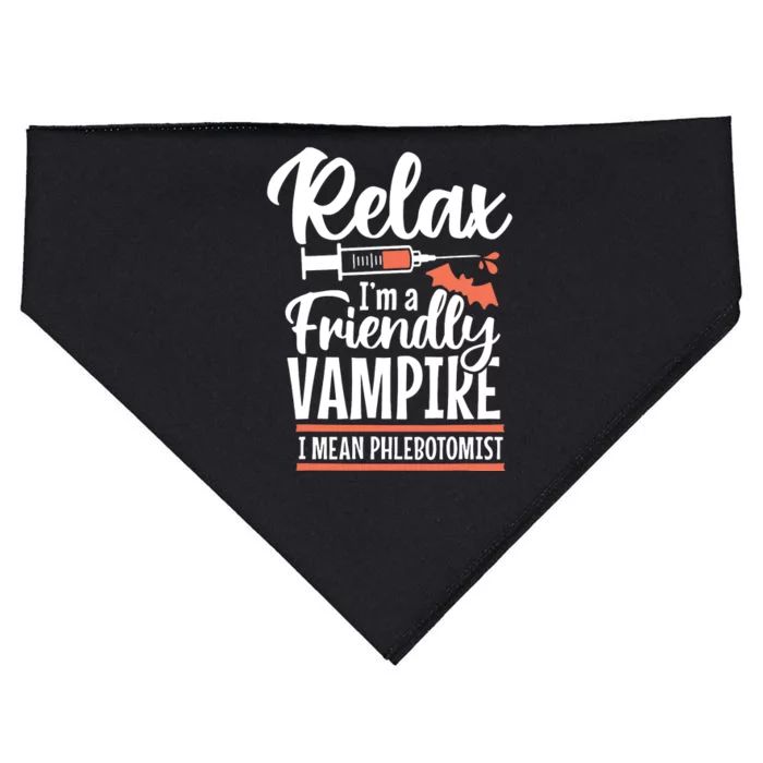 Funny Vampire Phlebotomist Phlebotomy Technician Tech Nurse USA-Made Doggie Bandana