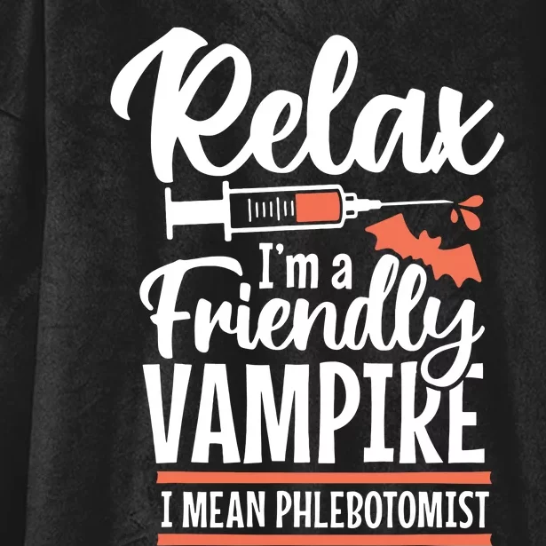 Funny Vampire Phlebotomist Phlebotomy Technician Tech Nurse Hooded Wearable Blanket