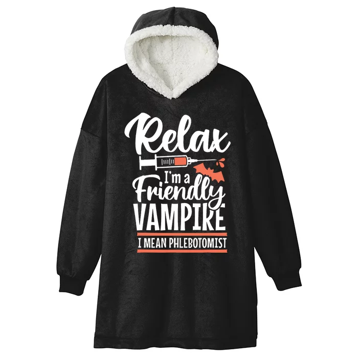 Funny Vampire Phlebotomist Phlebotomy Technician Tech Nurse Hooded Wearable Blanket