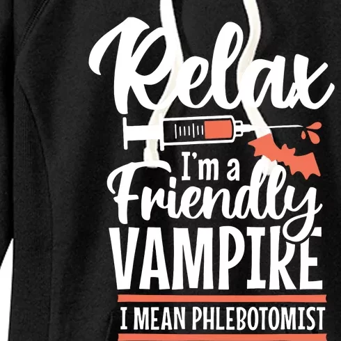 Funny Vampire Phlebotomist Phlebotomy Technician Tech Nurse Women's Fleece Hoodie