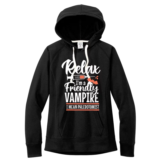 Funny Vampire Phlebotomist Phlebotomy Technician Tech Nurse Women's Fleece Hoodie