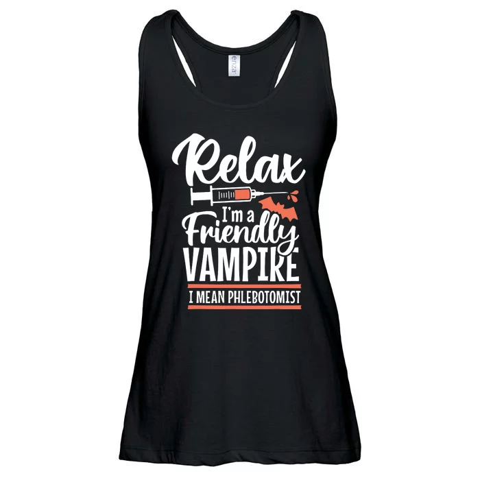 Funny Vampire Phlebotomist Phlebotomy Technician Tech Nurse Ladies Essential Flowy Tank