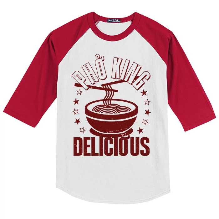 Funny Vintage PHO King Delicious Kids Colorblock Raglan Jersey