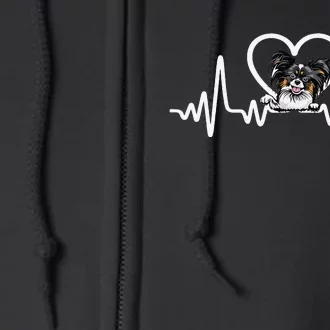 Funny Valentines Papillion Heart Puppy Dog Lover Full Zip Hoodie