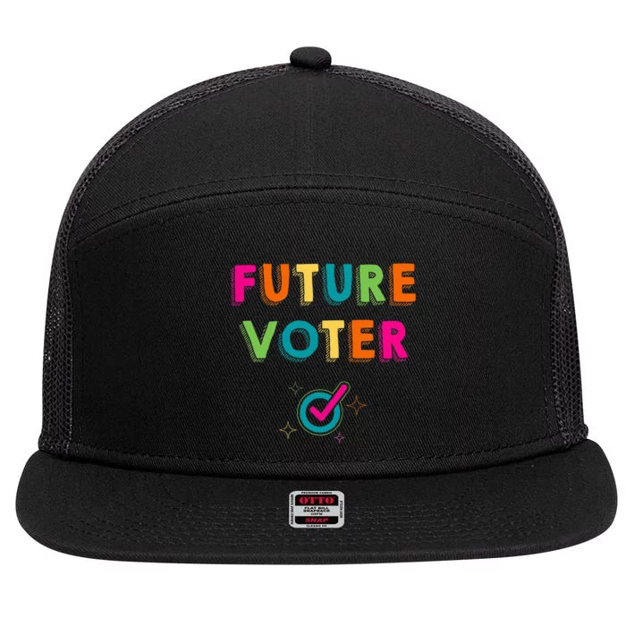 Future Voter Political Vote 2024 7 Panel Mesh Trucker Snapback Hat