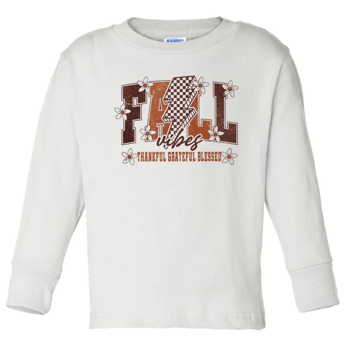 Fall Vibes Pumpkin Spice Toddler Long Sleeve Shirt