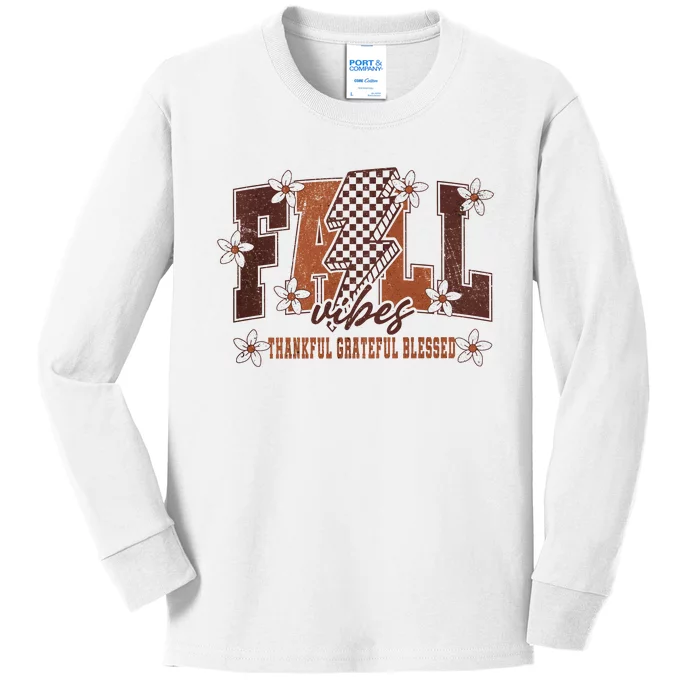 Fall Vibes Pumpkin Spice Kids Long Sleeve Shirt