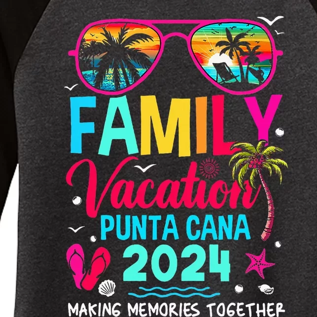 Family Vacation Punta Cana 2024 Dominican Republic Vacation Women's Tri-Blend 3/4-Sleeve Raglan Shirt