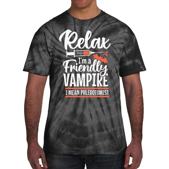 Funny Vampire Phlebotomist Phlebotomy Technician Tech Nurse Tie-Dye T-Shirt