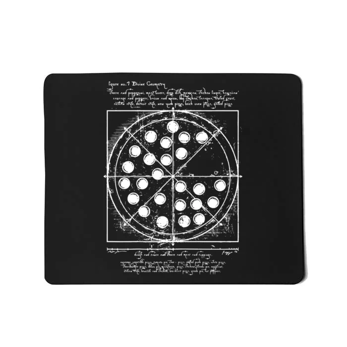 Funny Vitruvian Pizza Gift Da Vinci Funny Movie Reference Gift Mousepad