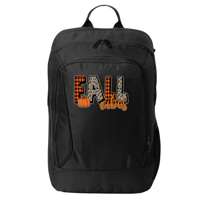 Fall Vibes Pumpkin Plaid Cheetah City Backpack