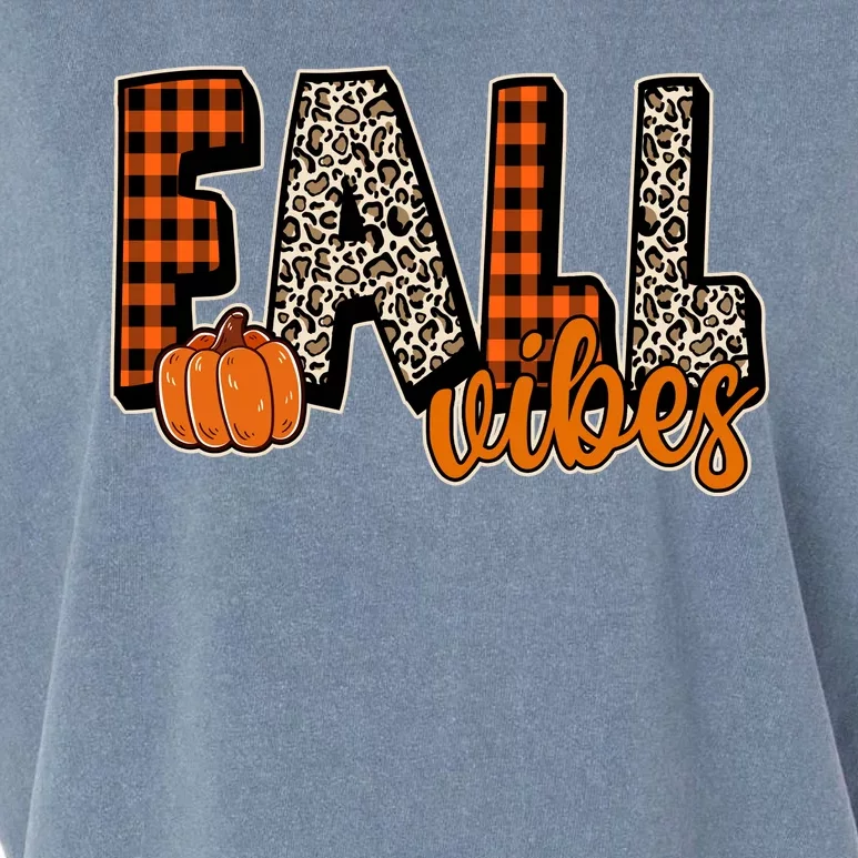 Fall Vibes Pumpkin Plaid Cheetah Garment-Dyed Women's Muscle Tee