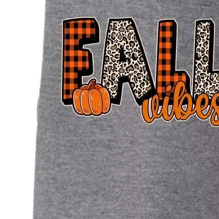 Fall Vibes Pumpkin Plaid Cheetah Doggie 3-End Fleece Hoodie