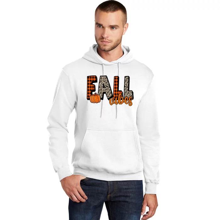 Fall Vibes Pumpkin Plaid Cheetah Hoodie