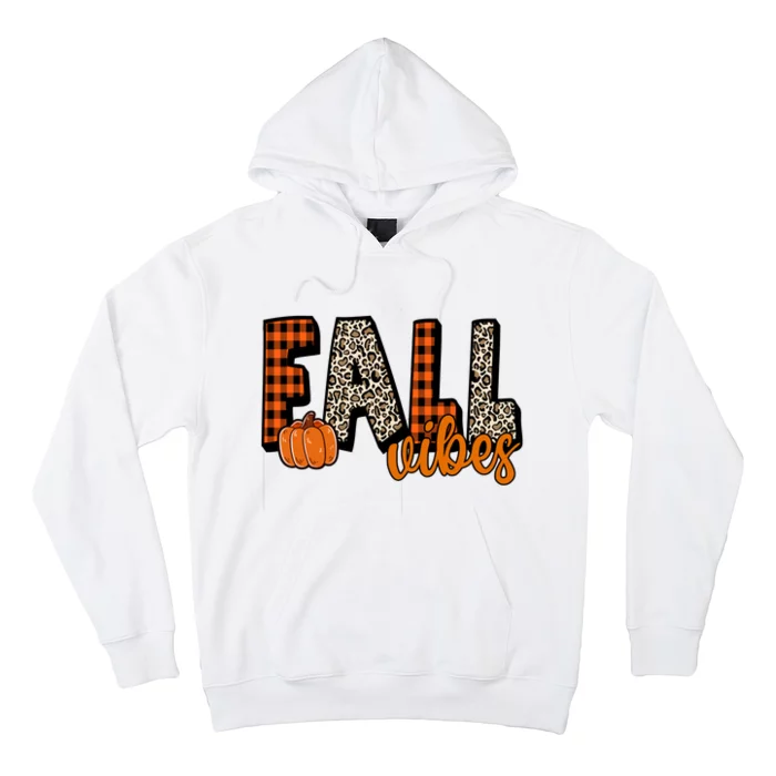 Fall Vibes Pumpkin Plaid Cheetah Hoodie