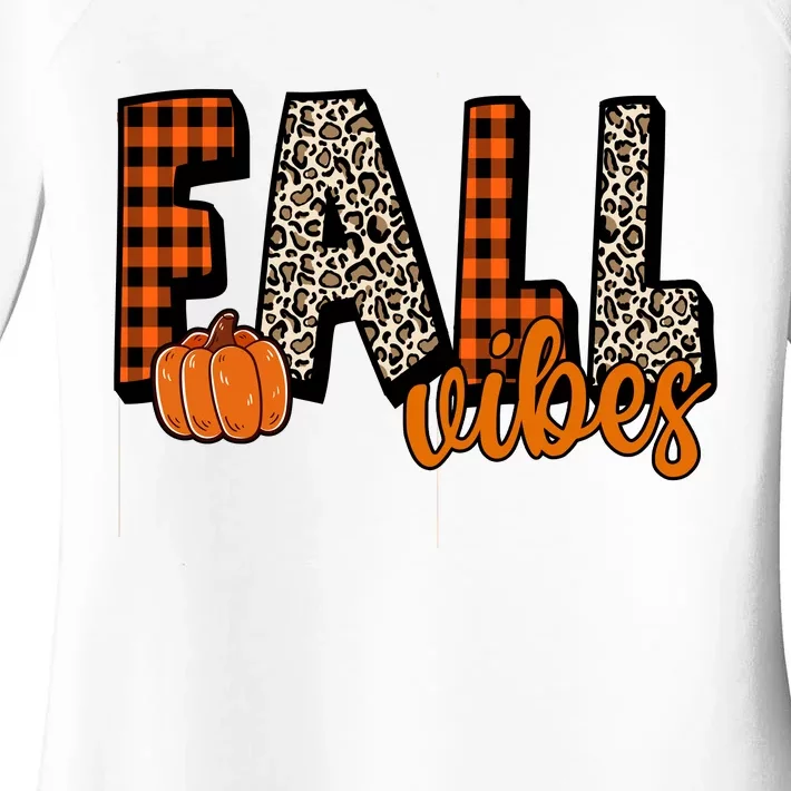 Fall Vibes Pumpkin Plaid Cheetah Women's Perfect Tri Tunic Long Sleeve Shirt