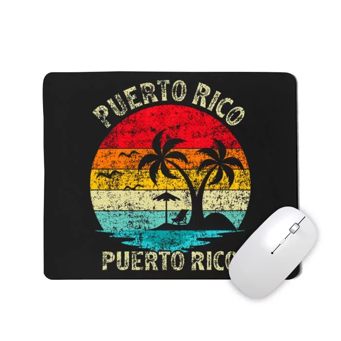 Family Vacation Retro Puerto Rico San Juan Beach Mousepad