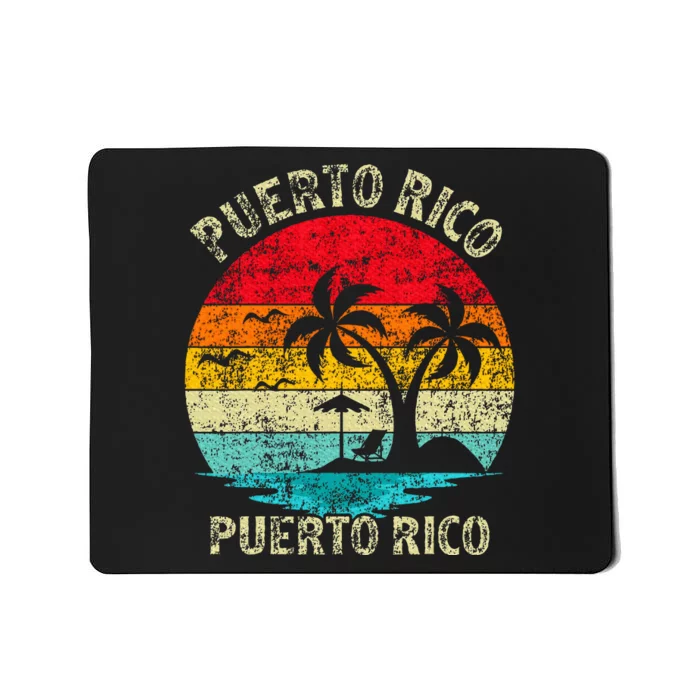 Family Vacation Retro Puerto Rico San Juan Beach Mousepad