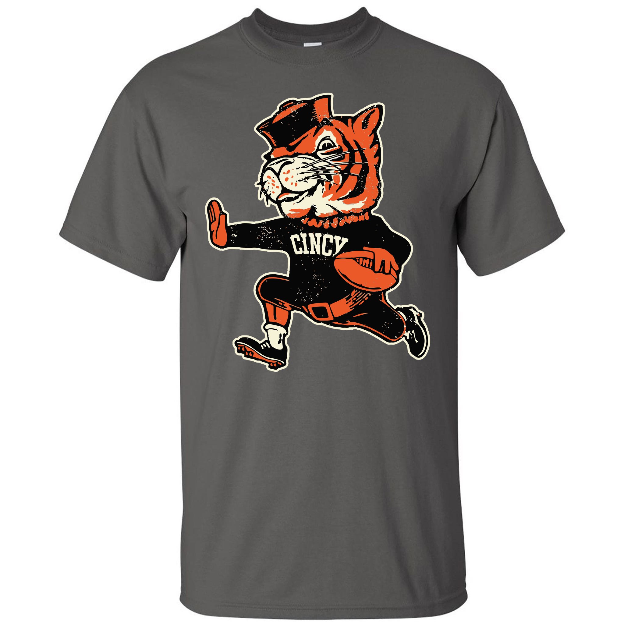 TeeShirtPalace Funny Vintage Running Tiger Football Logo Tall T-Shirt