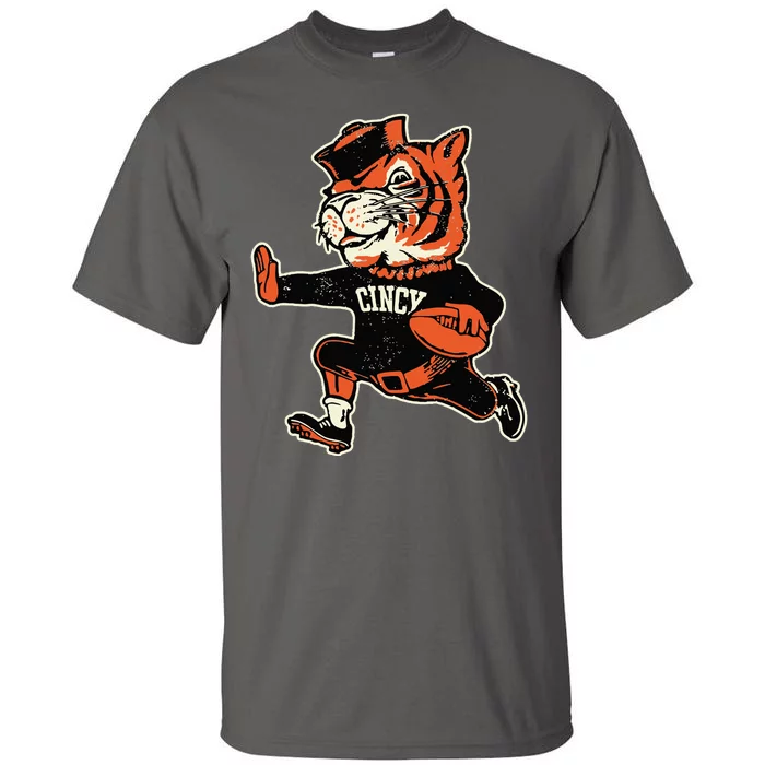 Funny Vintage Running Tiger Football Logo Tall T-Shirt