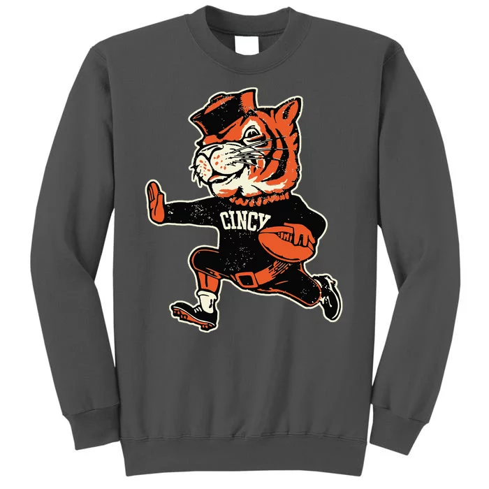 Funny Vintage Running Tiger Football Logo Tall Sweatshirt