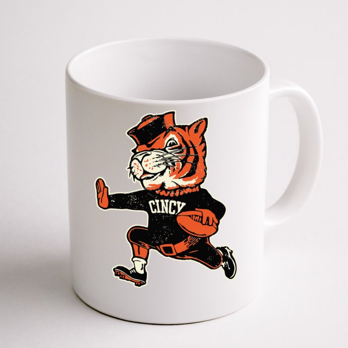 Funny Vintage Running Tiger Football Logo Front & Back Coffee Mug