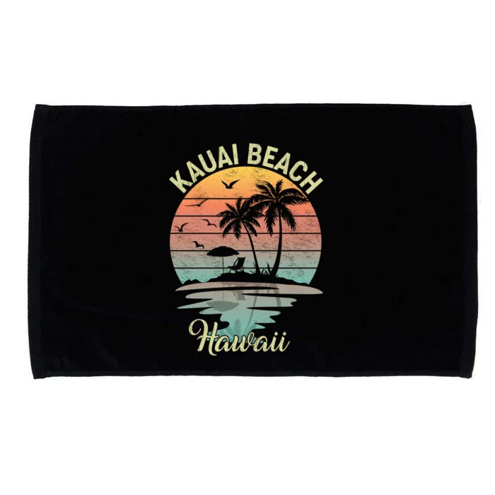 Family Vacation Retro Vintage Hawaii Kauai Beach Gift Microfiber Hand Towel