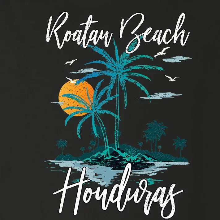 Family Vacation Retro Sunset Honduras Roatan Beach Toddler Long Sleeve Shirt