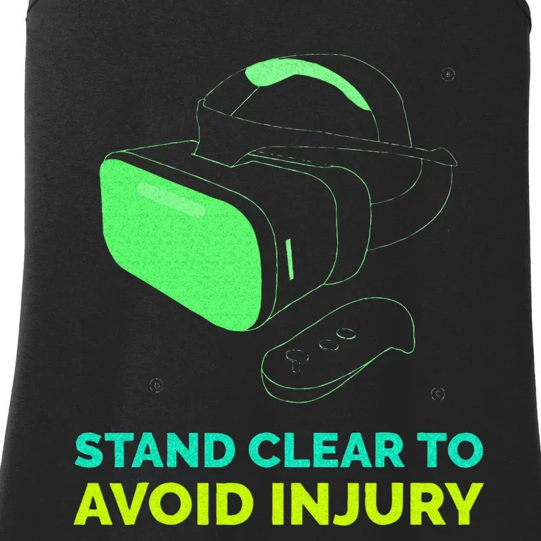 Funny Virtual Reality Hazard VR Stay Clear To Avoid Injury Ladies Essential Tank