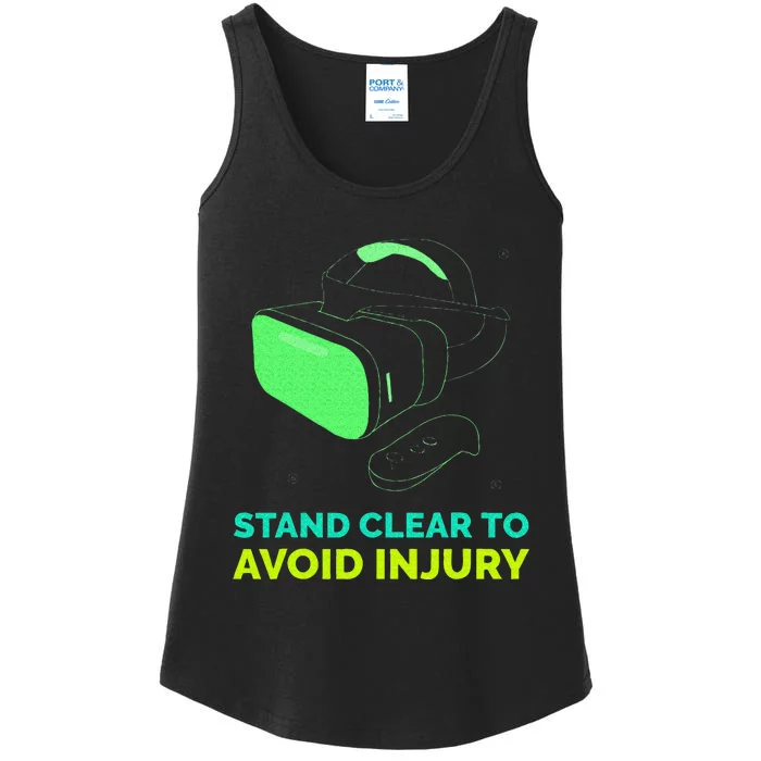 Funny Virtual Reality Hazard VR Stay Clear To Avoid Injury Ladies Essential Tank