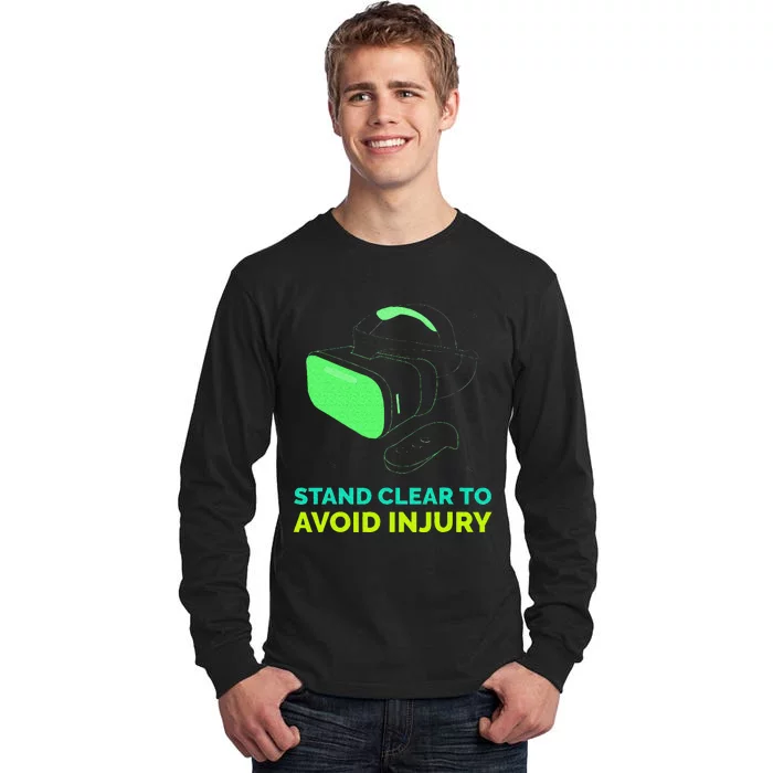 Funny Virtual Reality Hazard VR Stay Clear To Avoid Injury Tall Long Sleeve T-Shirt