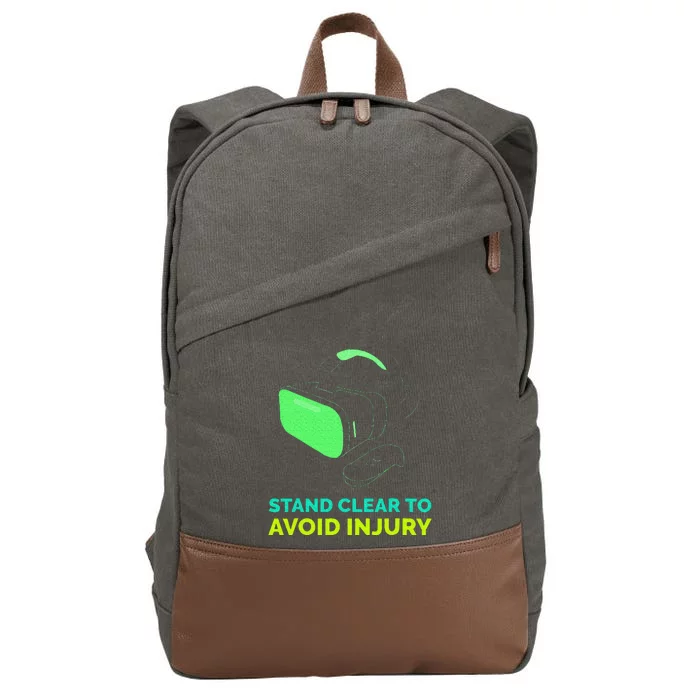 Funny Virtual Reality Hazard VR Stay Clear To Avoid Injury Cotton Canvas Backpack