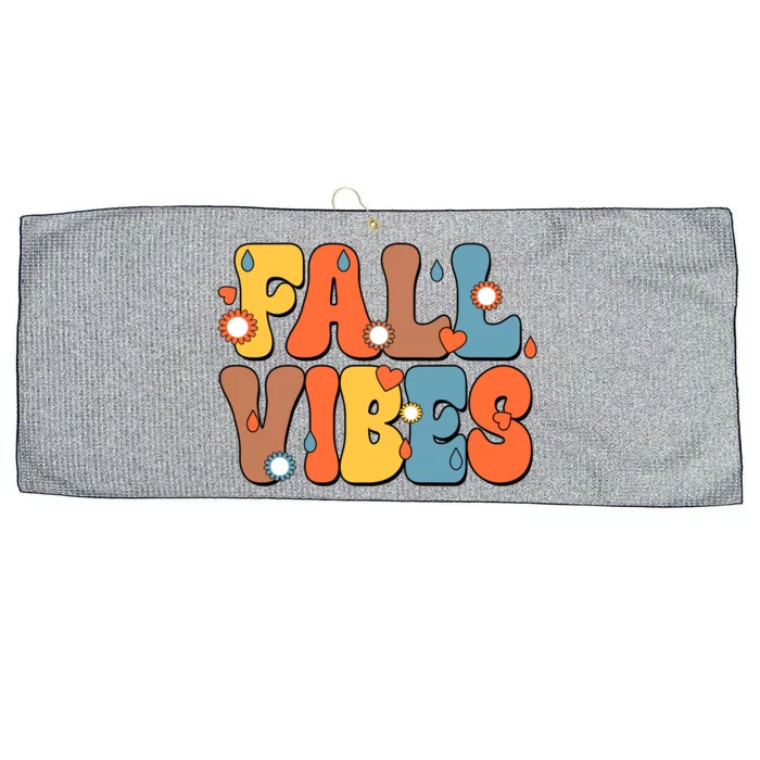 Fall Vibes Retro Groovy Cute Large Microfiber Waffle Golf Towel