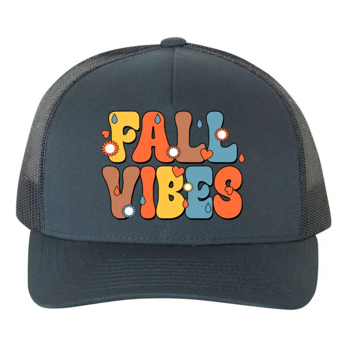 Fall Vibes Retro Groovy Cute Yupoong Adult 5-Panel Trucker Hat