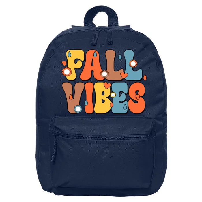 Fall Vibes Retro Groovy Cute 16 in Basic Backpack