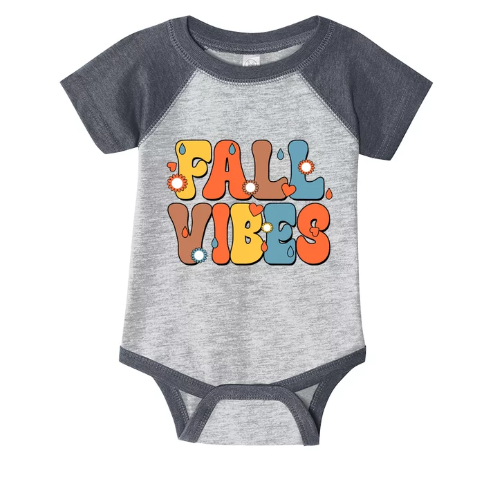 Fall Vibes Retro Groovy Cute Infant Baby Jersey Bodysuit