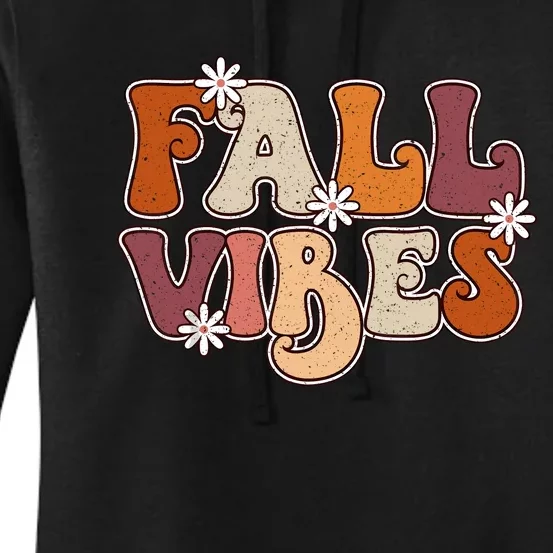 Fall Vibes Retro Groovy Thanksgiving Autumn Fall Lover Women's Pullover Hoodie