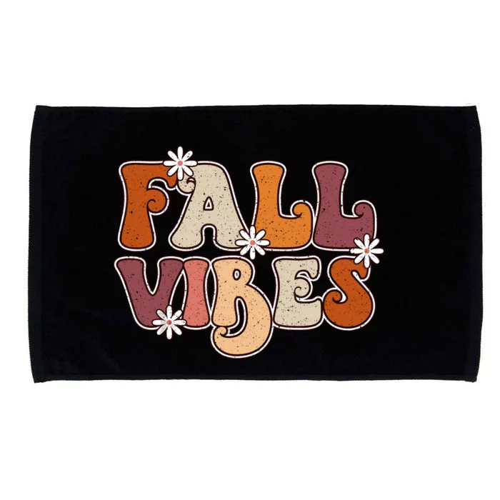 Fall Vibes Retro Groovy Thanksgiving Autumn Fall Lover Microfiber Hand Towel