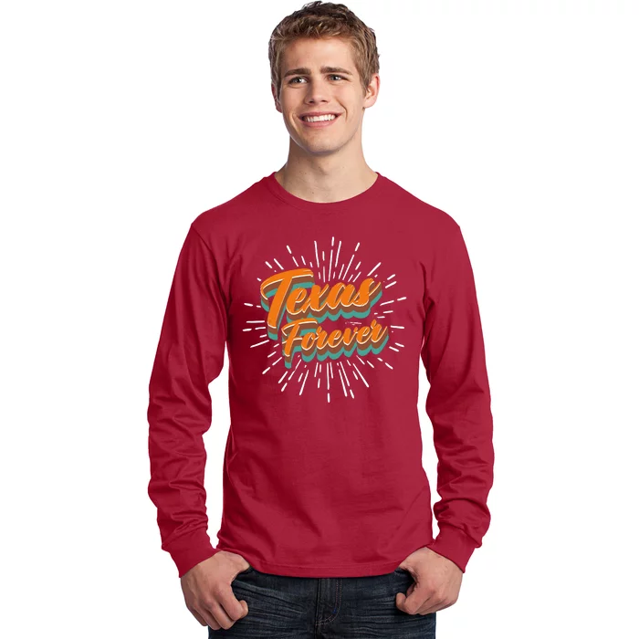 Funny Vintage Retro Starburst Texas Forever Long Sleeve Shirt